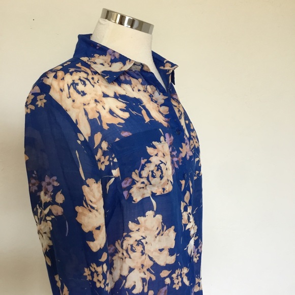 MaxMara Weekend Floral Button-Down Shirt - Size 10 - Picture 2 of 8